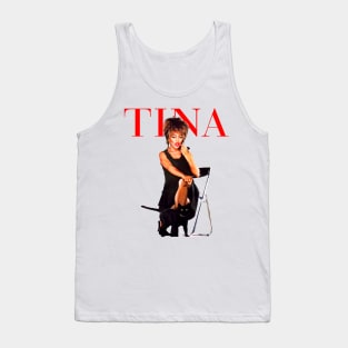 Retro Tina Turner With Cat Tank Top